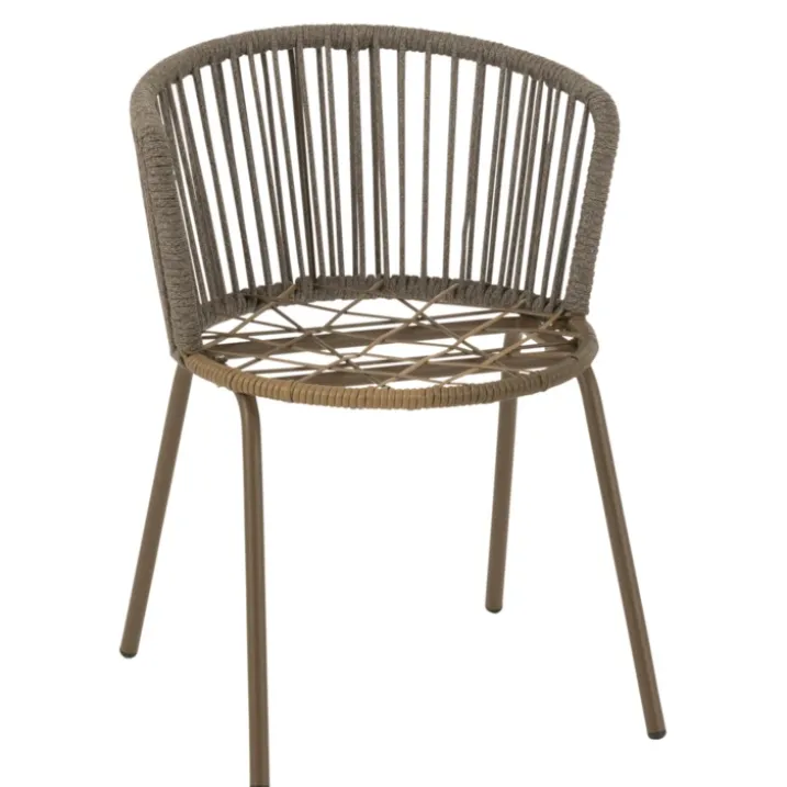 Chaise extérieure design en acier et corde