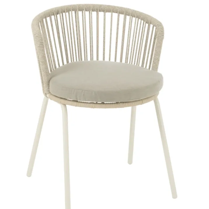 Chaise extérieure design en acier et corde