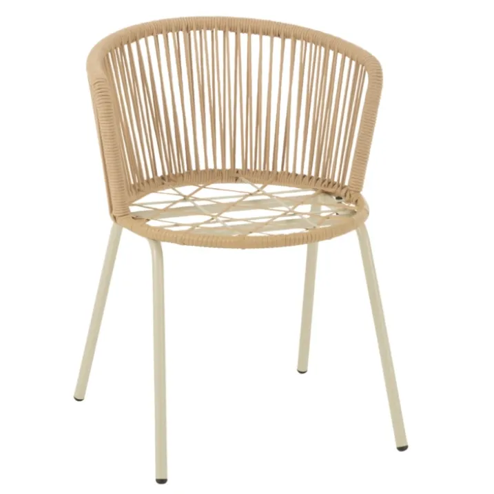 Chaise extérieure design en acier et corde