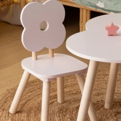 Chaise fleur rose pour enfant