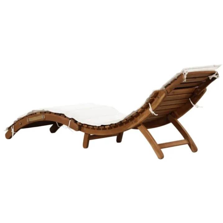 Chaise longue avec coussin bois d'Acacia
