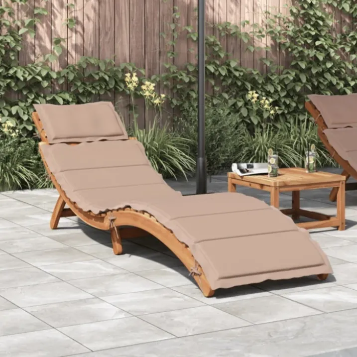 Chaise longue avec coussin bois d'Acacia