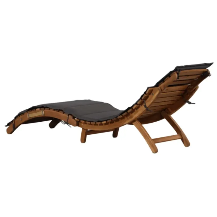 Chaise longue avec coussin bois d'Acacia
