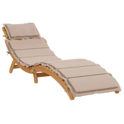 Chaise longue avec coussin bois d'Acacia