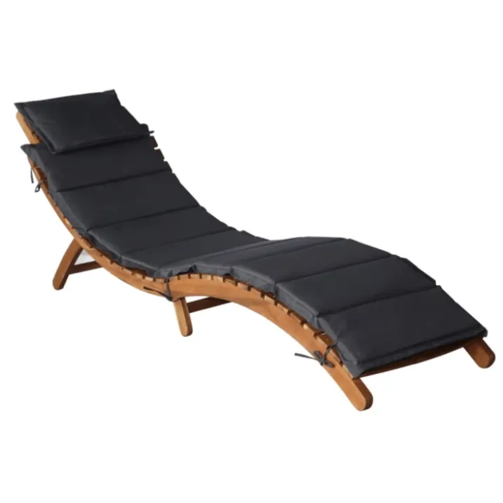 Chaise longue avec coussin bois d'Acacia