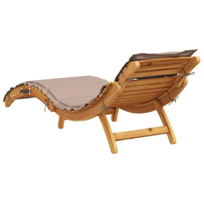 Chaise longue avec coussin bois d'Acacia
