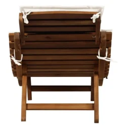 Chaise longue avec coussin bois d'Acacia