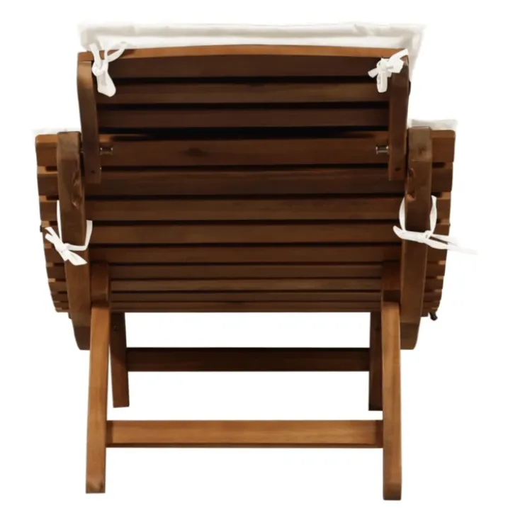 Chaise longue avec coussin bois d'Acacia