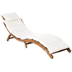Chaise longue avec coussin bois d'Acacia