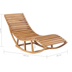 Chaise longue à bascule en teck