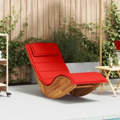 Chaise longue à bascule ergonomique avec coussin et appuie-tête
