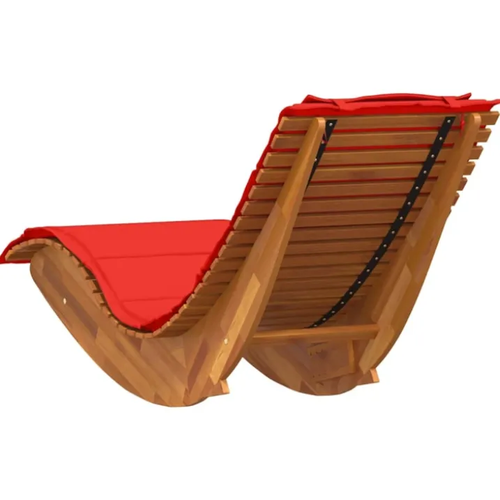 Chaise longue à bascule ergonomique avec coussin et appuie-tête