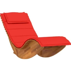 Chaise longue à bascule ergonomique avec coussin et appuie-tête