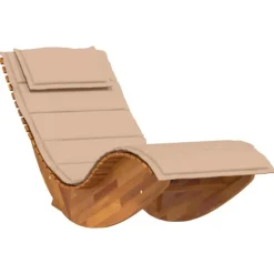 Chaise longue à bascule ergonomique avec coussin et appuie-tête