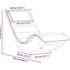 Chaise longue à bascule ergonomique avec coussin et appuie-tête
