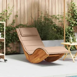Chaise longue à bascule ergonomique avec coussin et appuie-tête