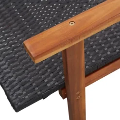 Chaise longue de jardin en bois résine tressée