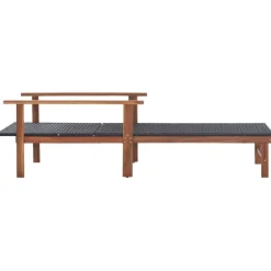 Chaise longue de jardin en bois résine tressée
