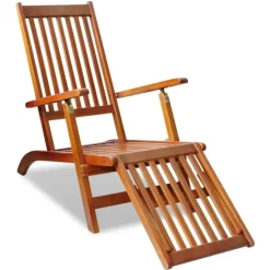 Chaise longue en bois d'acacia