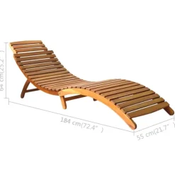 Chaise longue en bois d'acacia