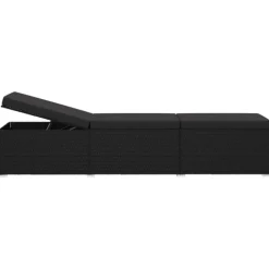 Chaise longue en résine tressée et coussin