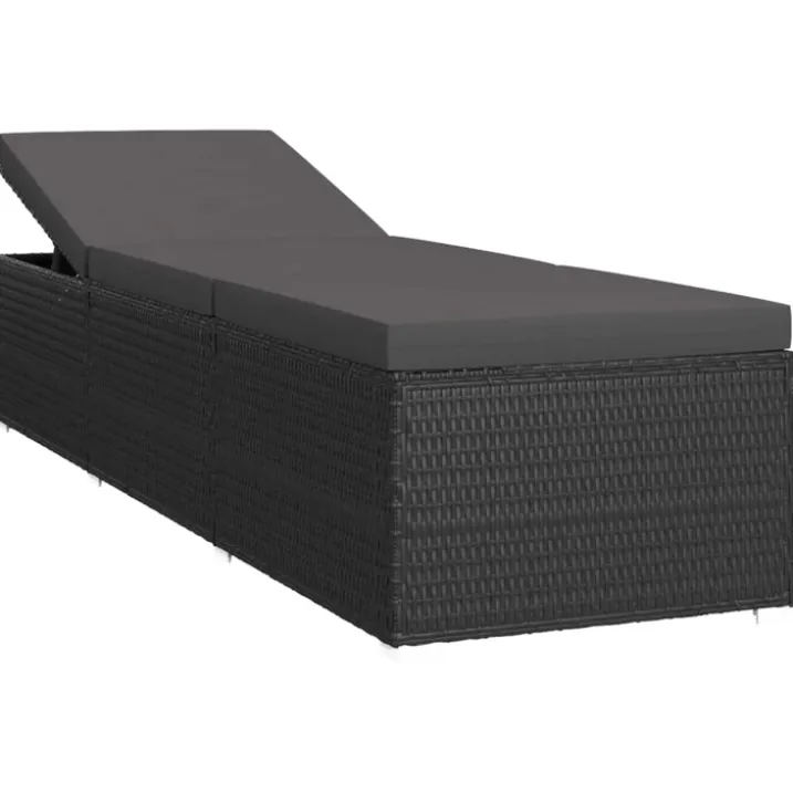 Chaise longue en résine tressée et coussin