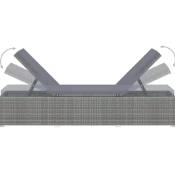 Chaise longue en résine tressée et coussin