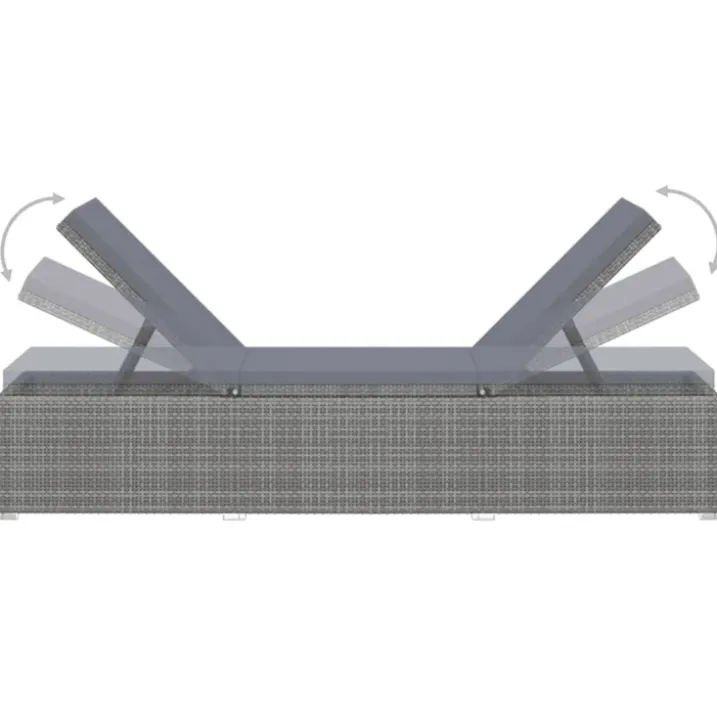 Chaise longue en résine tressée et coussin