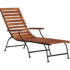 Chaise longue extérieure en acacia