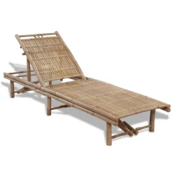 Chaise longue extérieure en bambou