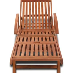 Chaise longue extérieure en bois d'acacia