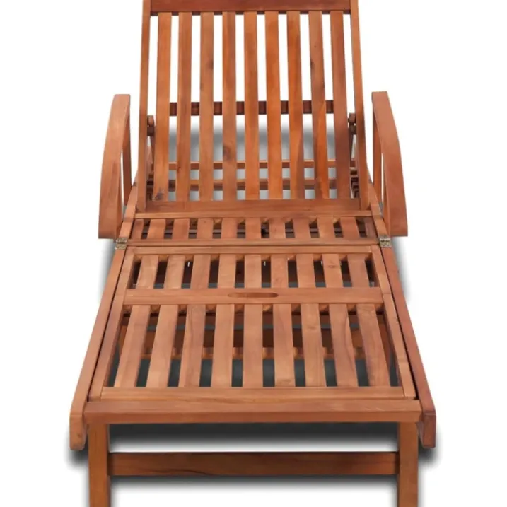 Chaise longue extérieure en bois d'acacia