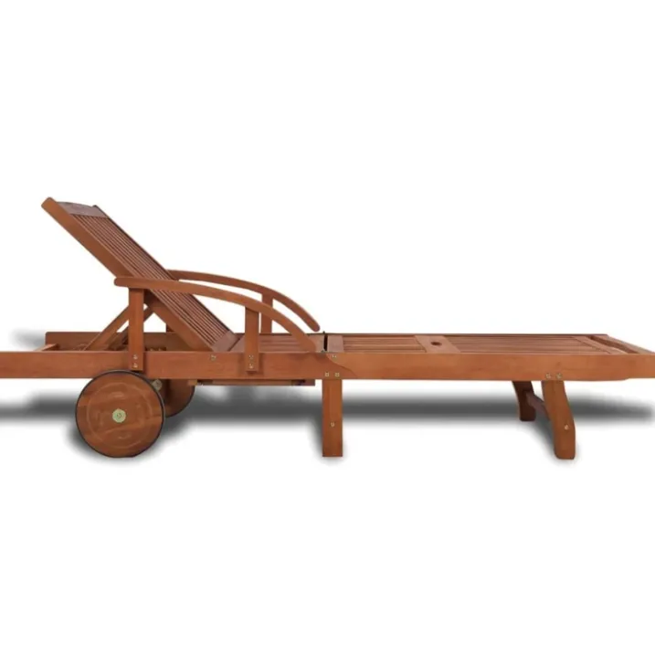 Chaise longue extérieure en bois d'acacia