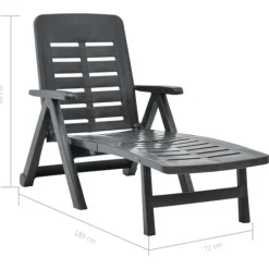 Chaise longue pliable unie