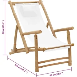 Chaise longue pliante en bambou