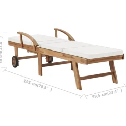 Chaise longue réglable avec coussin