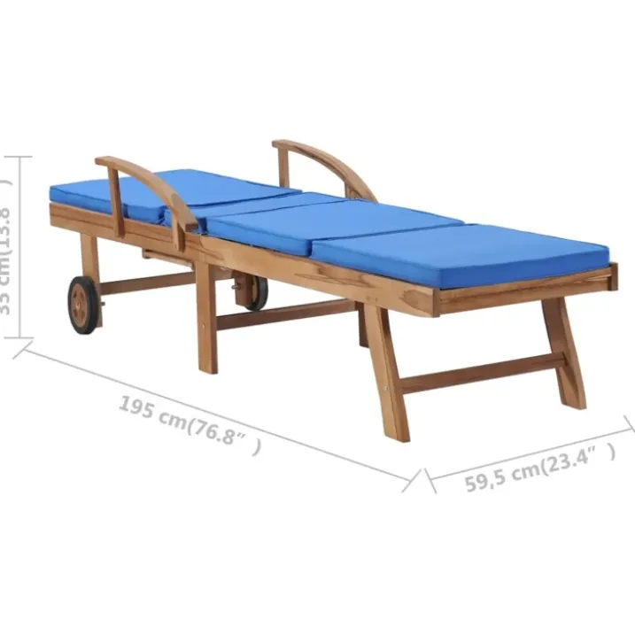 Chaise longue réglable avec coussin