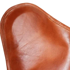 Chaise papillon en cuir