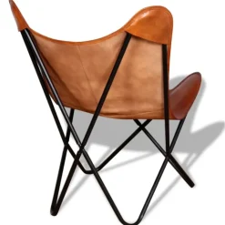 Chaise papillon en cuir