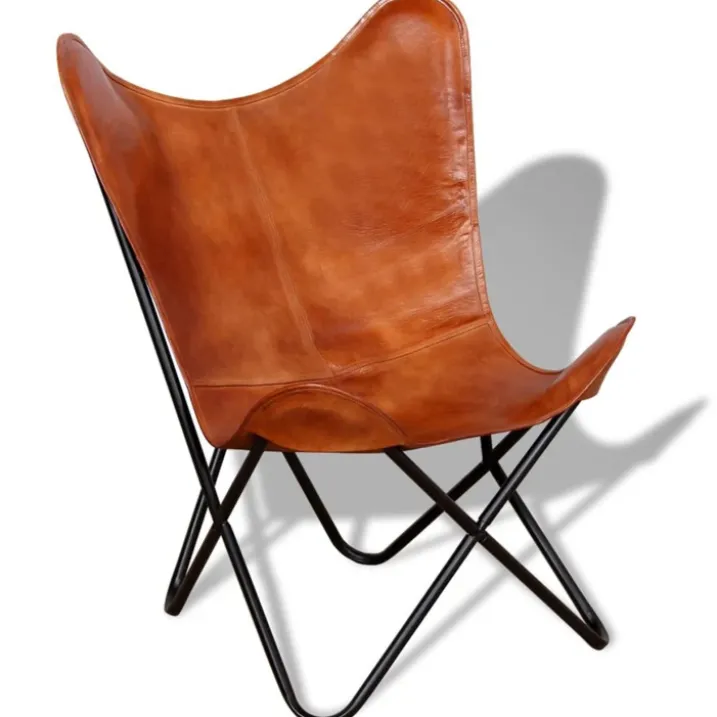 Chaise papillon en cuir