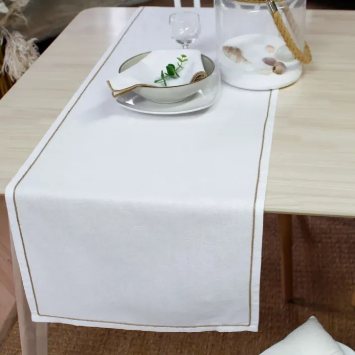 Chemin de table avec feston en jute