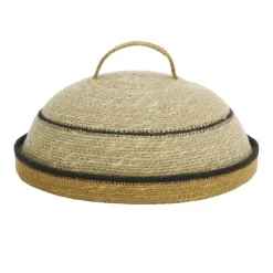 Cloche alimentaire en jonc de mer avec plateau