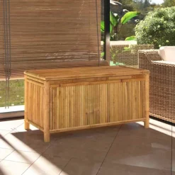 Coffre de rangement de jardin en bambou