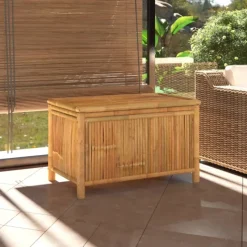 Coffre de rangement de jardin en bambou