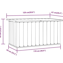 Coffre de rangement de jardin en acier galvanisé