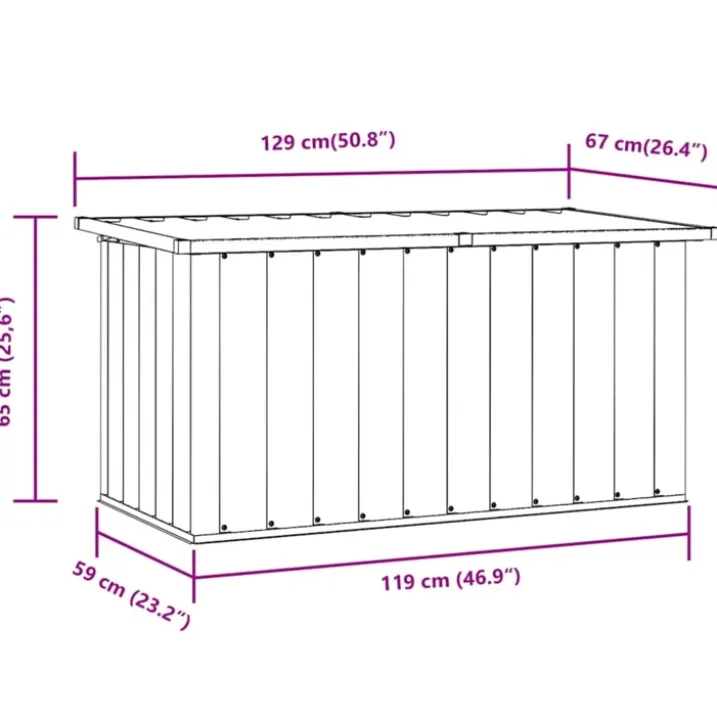 Coffre de rangement de jardin en acier galvanisé