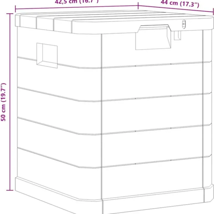 Coffre de rangement extérieur 90 L avec couvercle