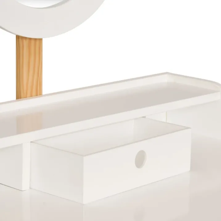 Coiffeuse enfant avec miroir et tabouret assorti