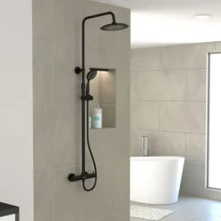 Colonne de douche thermostatique noire