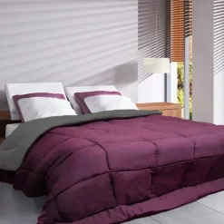 Couette légère réversible bicolore en microfibre 200 gr/m²